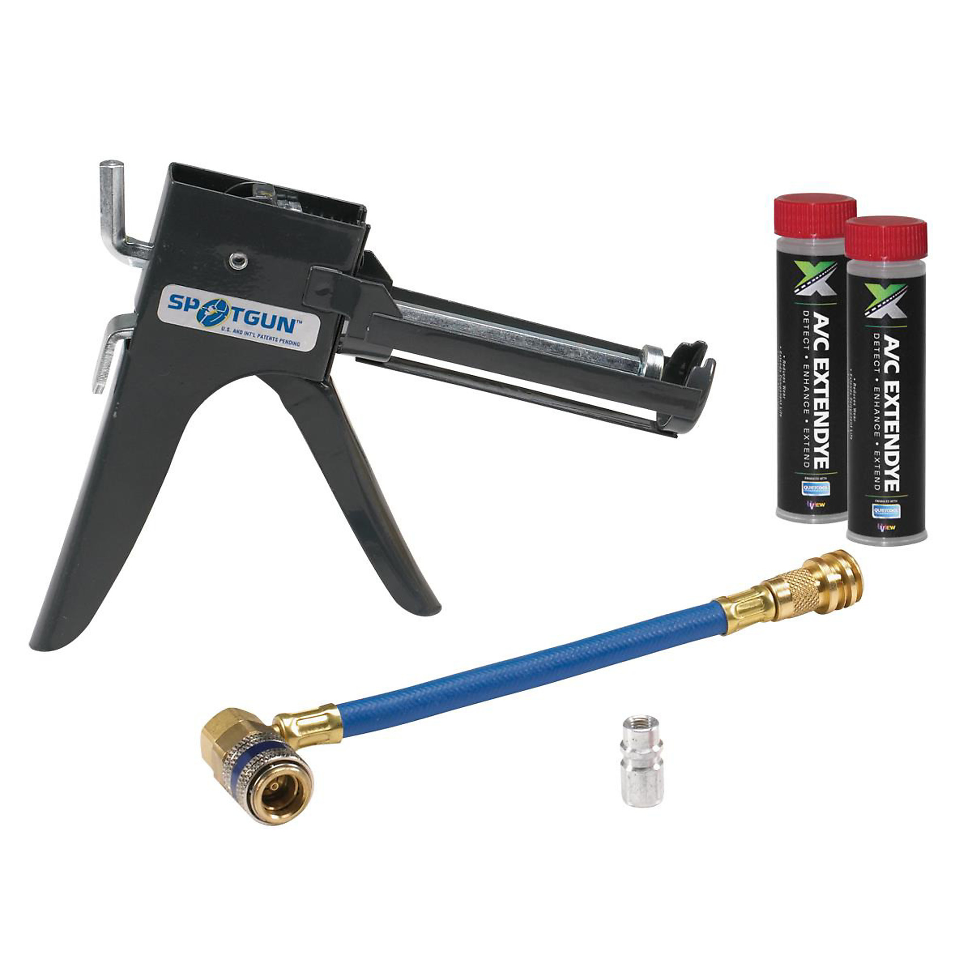 UView Spotgun Jr. Injection System with ExtenDye — R-12 and R-134a Adapters, 2 x 1 Oz. Cartridges, Model# UVU331500A